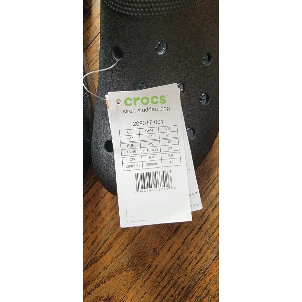 Crocs Siren Studded‎ Clog Black Platform Heel Men's M11 W13